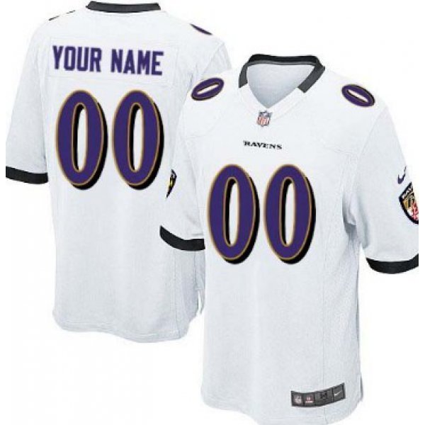 Kids' Nike Baltimore Ravens Customized White Limited Jersey
