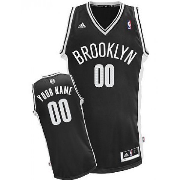 Mens Brooklyn Nets Customized Black Jersey