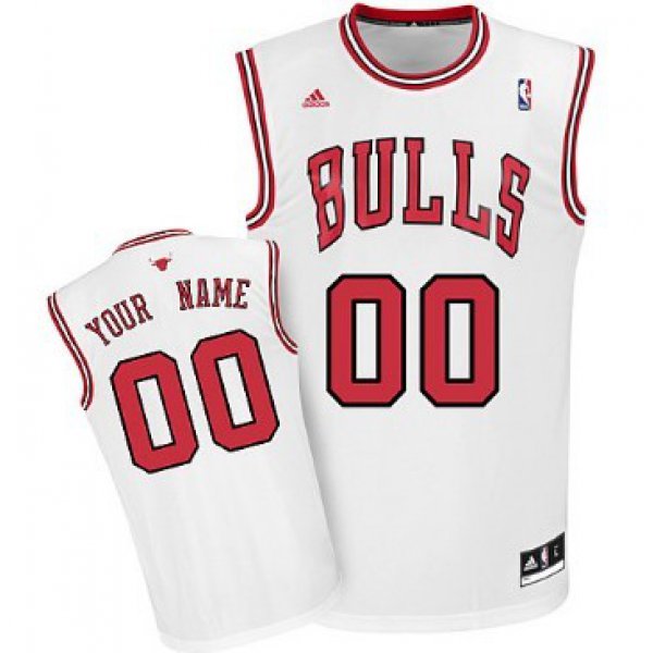 Mens Chicago Bulls Customized White Jersey