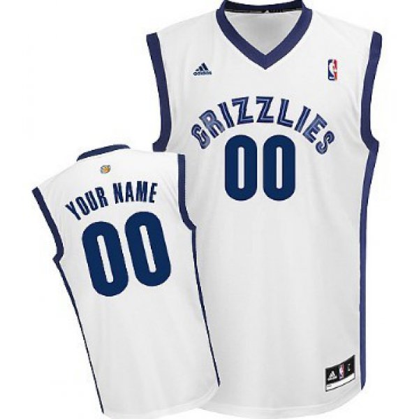 Mens Memphis Grizzlies Customized White Jersey