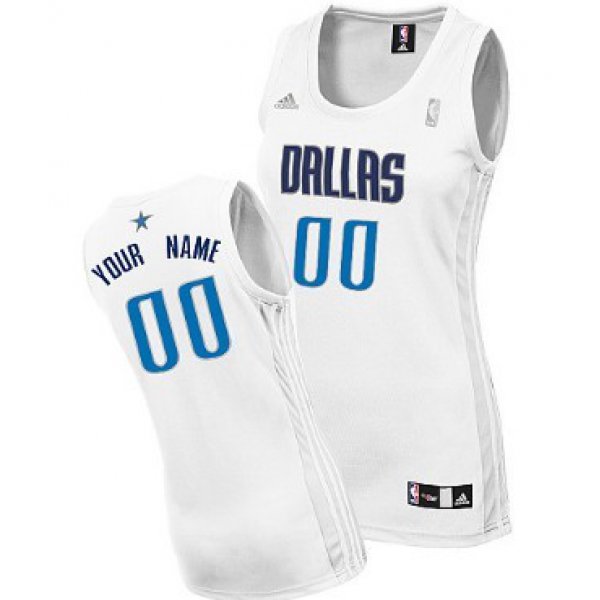 Womens Dallas Mavericks Customized White Jersey