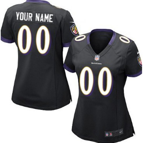 Women's Nike Baltimore Ravens Customized Black Game Jersey