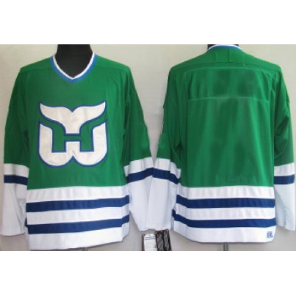 Hartford Whalers Mens Customized Green Throwback Jersey