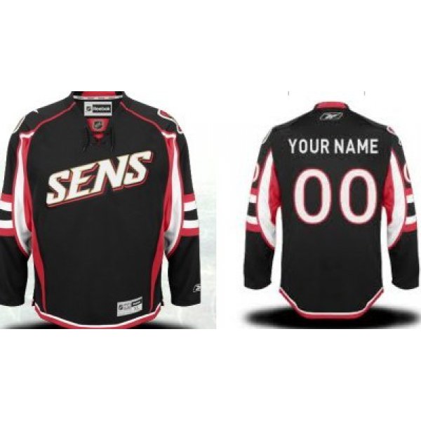 Ottawa Senators Mens Customized Black Third Jersey