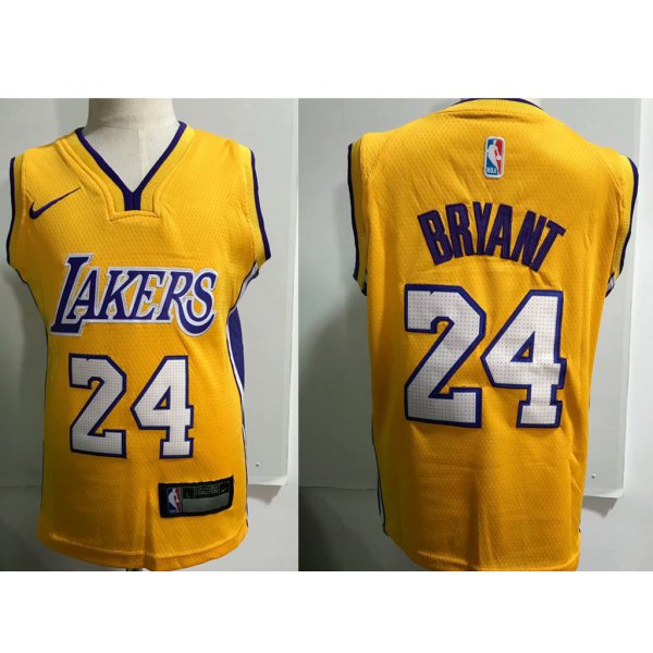 Los Angeles Lakers #24 Kobe Bryant Yellow Toddlers Jersey