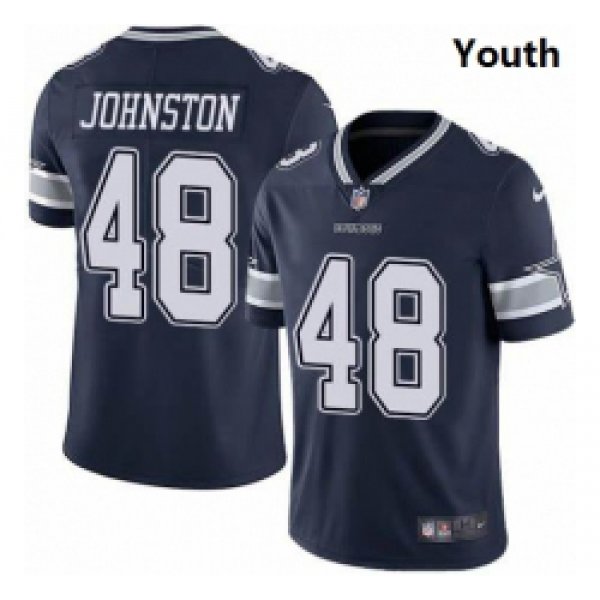 Youth Dallas Cowboys #48 Daryl Johnston Nike Vapor Navy Blue Limited Jersey