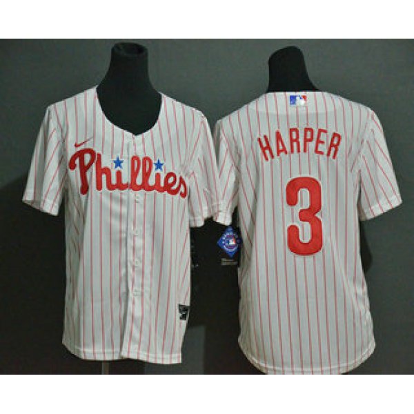 Youth Philadelphia Phillies #3 Bryce Harper White Stitched MLB Cool Base Nike Jersey