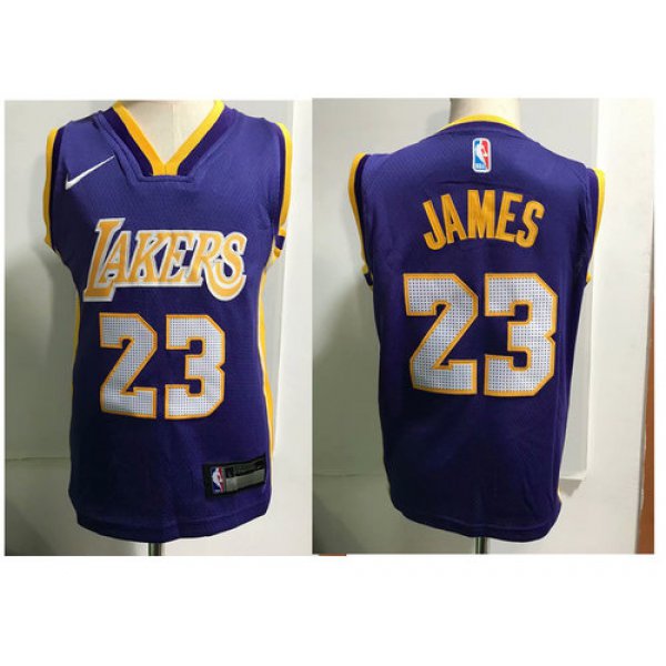 Los Angeles Lakers #23 LeBron James Purple Toddlers Jersey