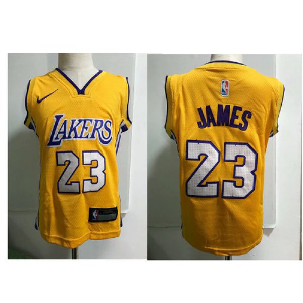 Los Angeles Lakers #23 LeBron James Yellow Toddlers Jersey