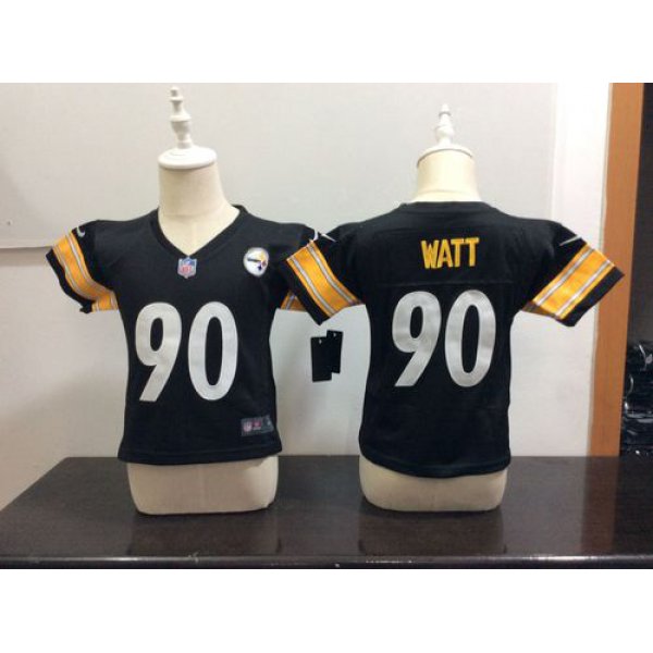 Nike Pittsburgh Steelers #90 T. J. Watt Black Toddlers Jersey