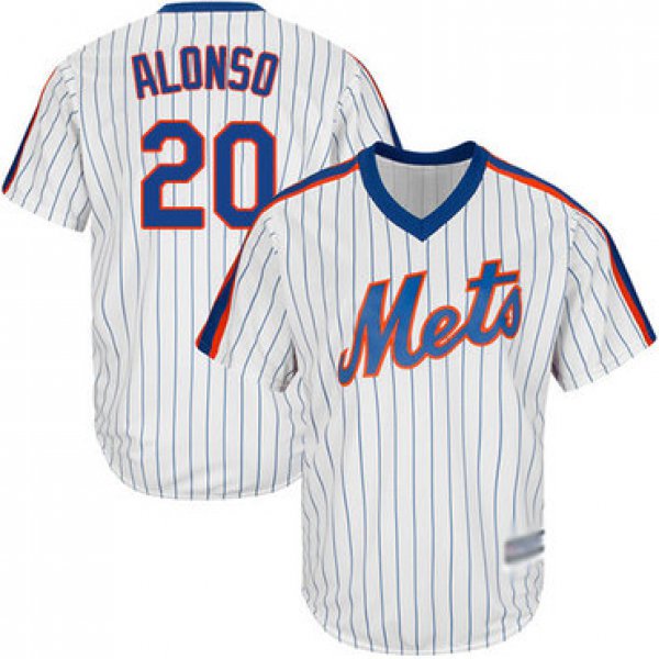 Youth Mets #20 Pete Alonso White(Blue Strip) Alternate Cool Base Stitched Baseball Jersey