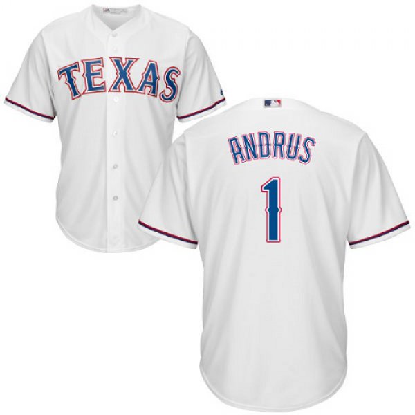 Rangers #1 Elvis Andrus White Cool Base Stitched Youth Baseball Jersey