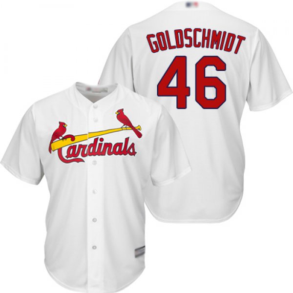 Cardinals #46 Paul Goldschmidt White Cool Base Stitched Youth Baseball Jersey