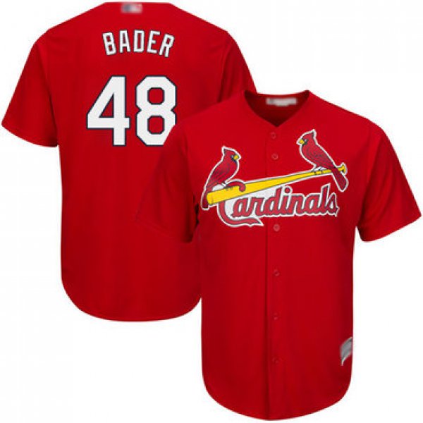 Cardinals #48 Harrison Bader Red Cool Base Stitched Youth Baseball Jersey