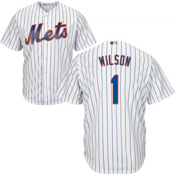 Mets #1 Mookie Wilson White(Blue Strip) Cool Base Stitched Youth Baseball Jersey