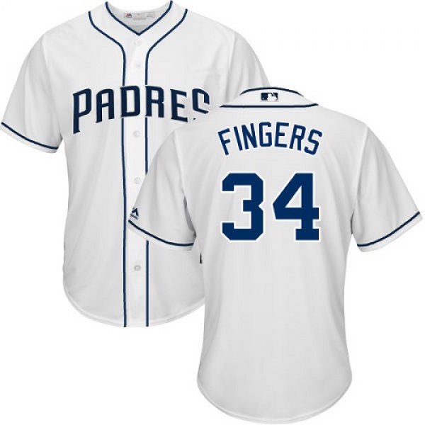 Padres #34 Rollie Fingers White Cool Base Stitched Youth Baseball Jersey