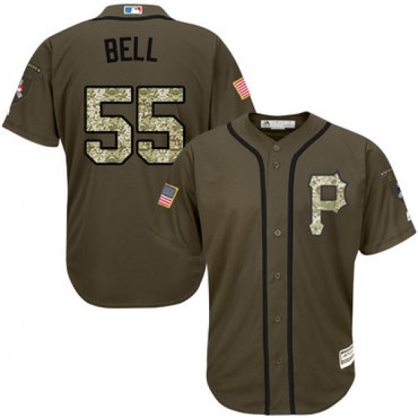 Pirates #55 Josh Bell Green Salute to Service Stitched Youth Baseball Jersey