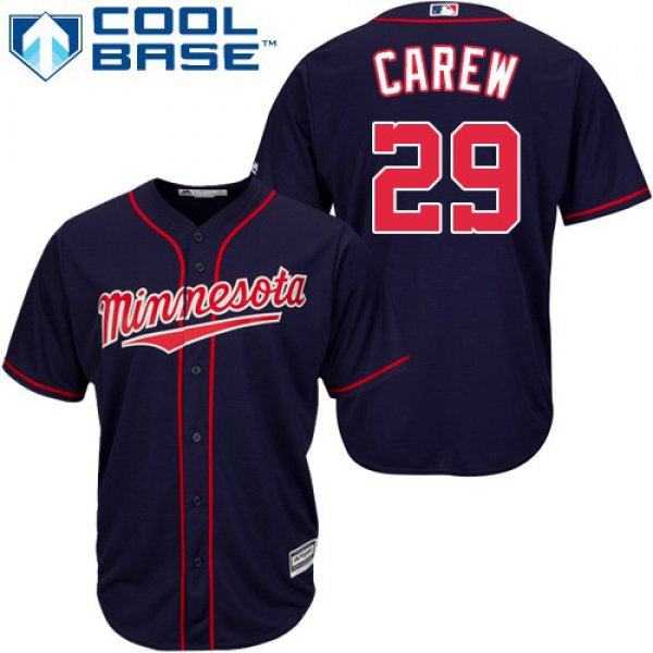 Twins #29 Rod Carew Navy blue Cool Base Stitched Youth Baseball Jersey