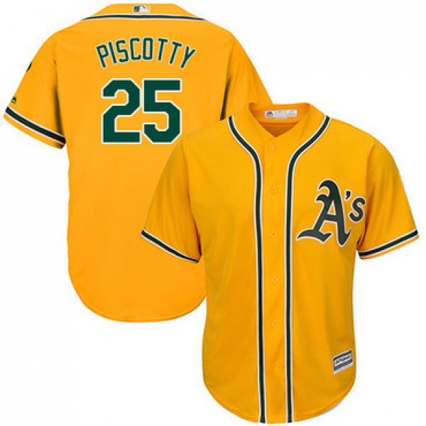 Athletics #25 Stephen Piscotty Gold Cool Base Stitched Youth Baseball Jersey