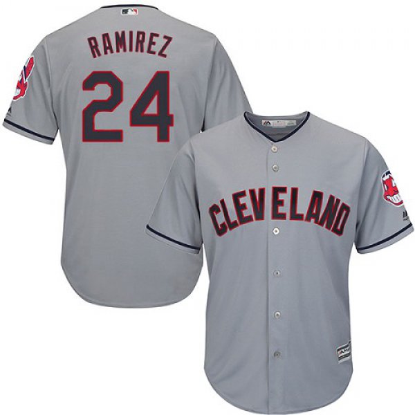 Indians #24 Manny Ramirez Grey Road Stitched Youth Baseball Jersey