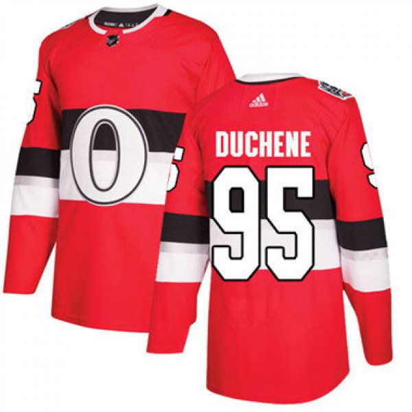 Kid Adidas Senators 95 Matt Duchene Red Authentic 2017 100 Classic Stitched NHL Jersey
