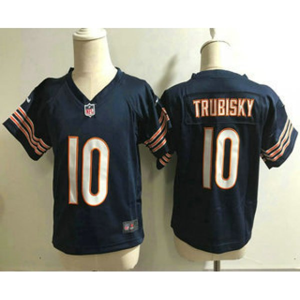 Toddler Chicago Bears #10 Mitchell Trubisky Navy Blue Team Color Stitched NFL Nike Game Jersey