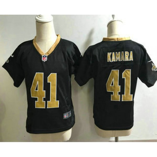 Toddler New Orleans Saints #41 Alvin Kamara Black Team Color Stitched NFL Nike Game Jersey