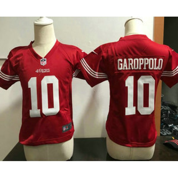 Toddler San Francisco 49ers #10 Jimmy Garoppolo Scarlet Red Team Color Stitched NFL Nike Game Jersey
