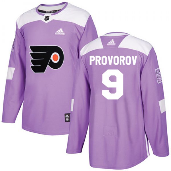 Adidas Philadelphia Flyers #9 Ivan Provorov Purple Authentic Fights Cancer Stitched Youth NHL Jersey