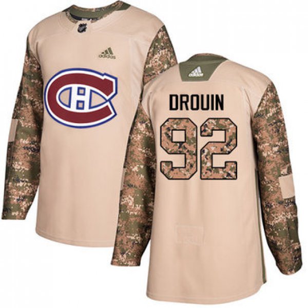 Adidas Montreal Canadiens #92 Jonathan Drouin Camo Authentic 2017 Veterans Day Stitched Youth NHL Jersey