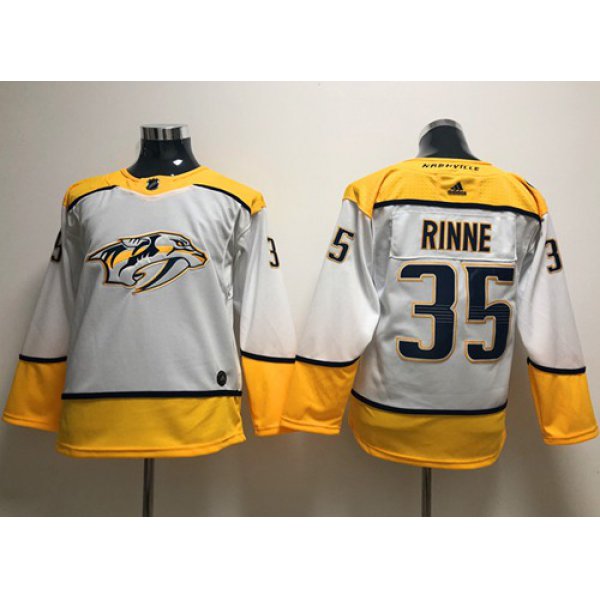 Adidas Nashville Predators #35 Pekka Rinne White Road Authentic Stitched Youth NHL Jersey