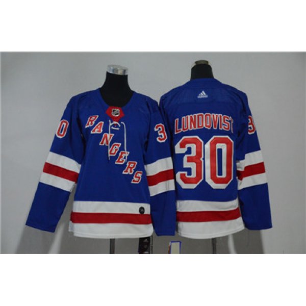 Adidas Detroit Rangers #30 Henrik Lundqvist Blue Youth Jersey