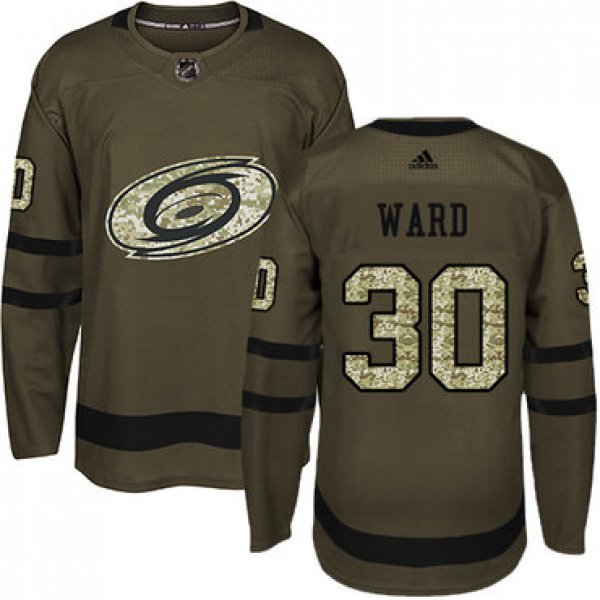 Adidas Hurricanes #30 Cam Ward Green Salute to Service Stitched Youth NHL Jersey