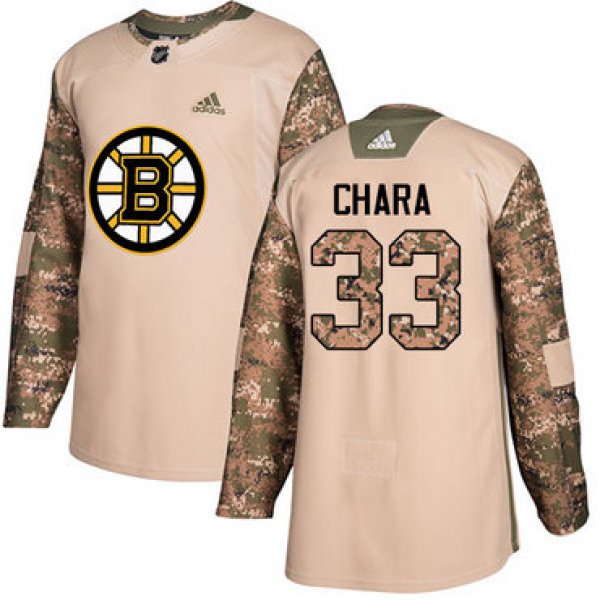 Adidas Bruins #33 Zdeno Chara Camo Authentic 2017 Veterans Day Youth Stitched NHL Jersey