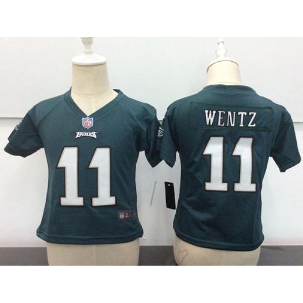 Toddler Philadelphia Eagles #11 Carson Wentz Green Team Color Stitched NFL Nike Game Jersey