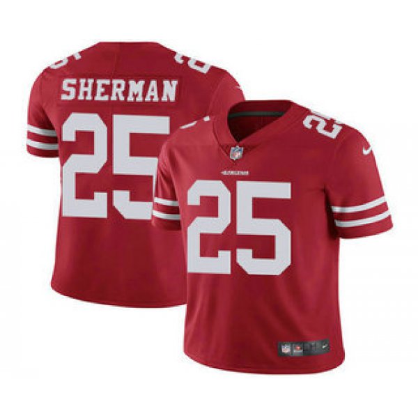 Youth San Francisco 49ers #25 Richard Sherman Red 2017 Vapor Untouchable Stitched NFL Nike Limited Jersey