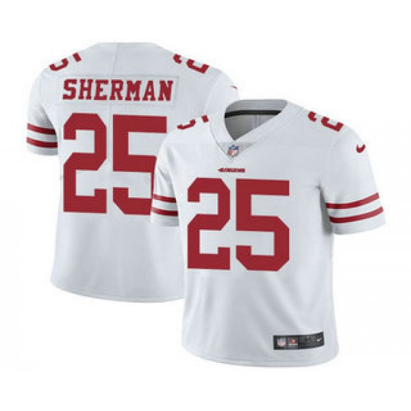 Youth San Francisco 49ers #25 Richard Sherman White 2017 Vapor Untouchable Stitched NFL Nike Limited Jersey