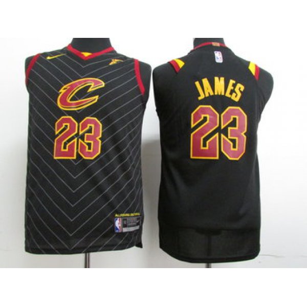 Youth Nike Cavaliers #23 LeBron James Black Stitched NBA Swingman Jersey