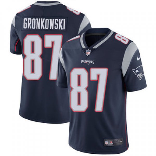 Youth Nike New England Patriots #87 Rob Gronkowski Navy Blue Team Color Stitched NFL Vapor Untouchable Limited Jersey