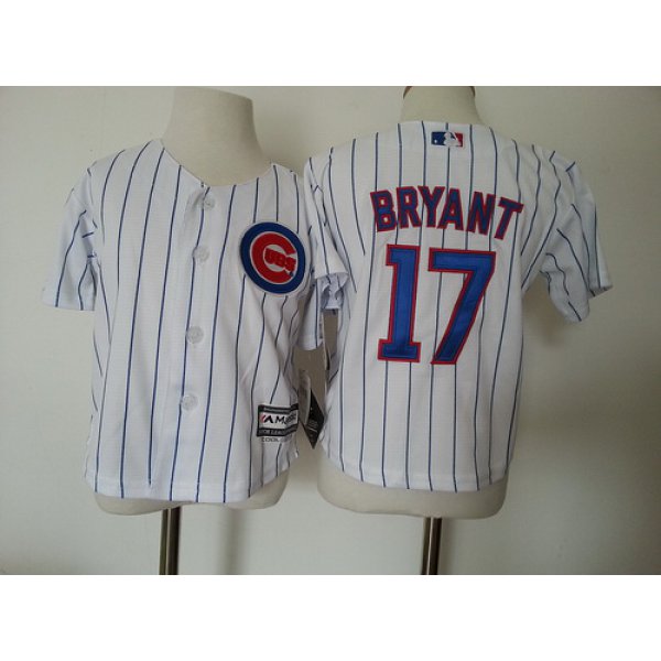 Toddler Chicago Cubs #17 Kris Bryant White Home MLB Majestic Baseball Jersey