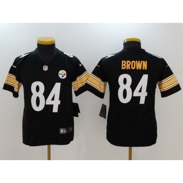 Youth Pittsburgh Steelers #84 Antonio Brown Black 2017 Vapor Untouchable Stitched NFL Nike Limited Jersey