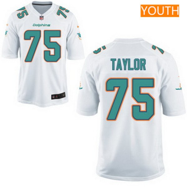 Youth 2017 NFL Draft Miami Dolphins #75 Vincent Taylor White Road Stitched NFL Nike Game Jersey