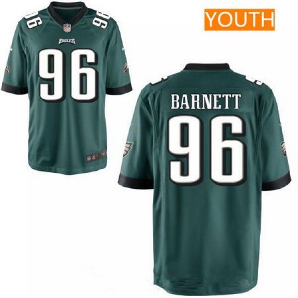 Youth 2017 NFL Draft Philadelphia Eagles #96 Derek Barnett Midnight Green Team Color Stitched NFL Nike Game Jersey