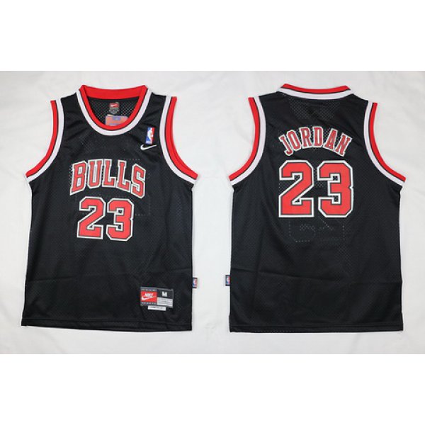 Youth Chicago Bulls #23 Michael Jordan Black With Bulls Jersey