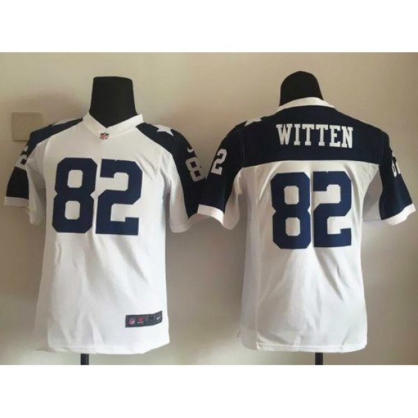 Youth Dallas Cowboys #82 Jason Witten White Thanksgiving Alternate NFL Nike Game Jersey