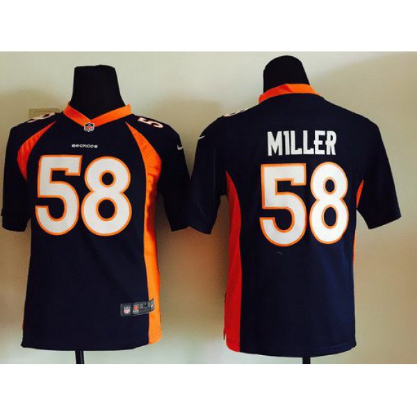 Youth Denver Broncos #58 Von Miller Navy Blue Alternate NFL Nike Game Jersey