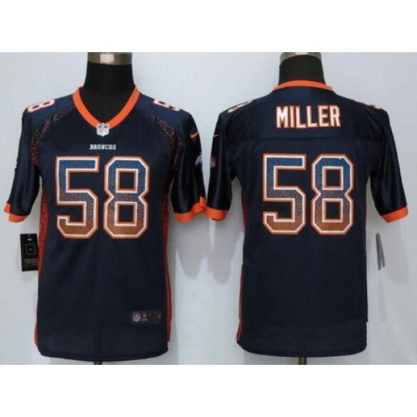 Youth Denver Broncos #58 Von Miller Navy Blue Drift Fashion Stitched Nike NFL Football Jersey