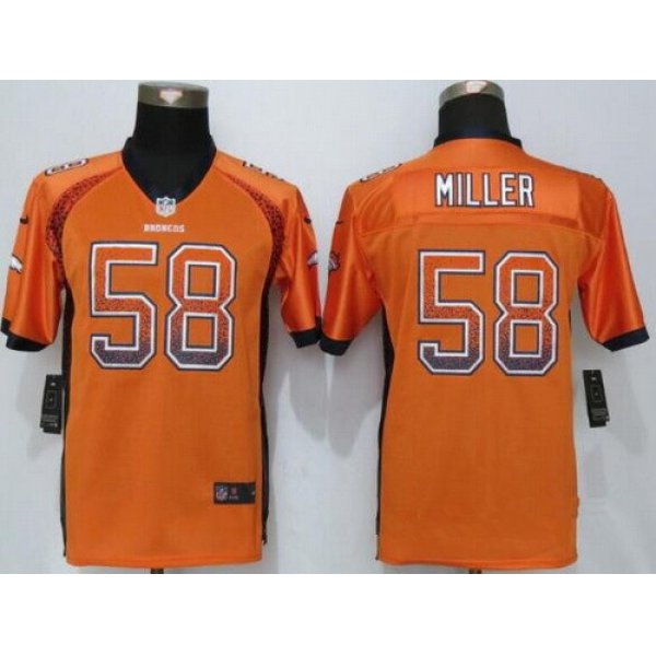 Youth Denver Broncos #58 Von Miller Orange Drift Fashion Stitched Nike NFL Football Jersey