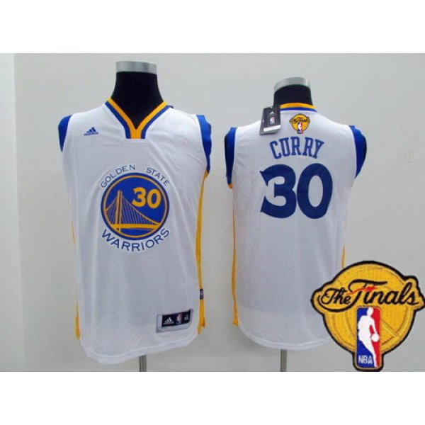 Youth Golden State Warriors #30 Stephen Curry White 2016 The NBA Finals Patch Jersey