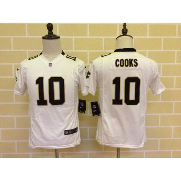 Youth New Orleans Saints #10 Brandin Cooks White Road NFL Nike Game Jersey